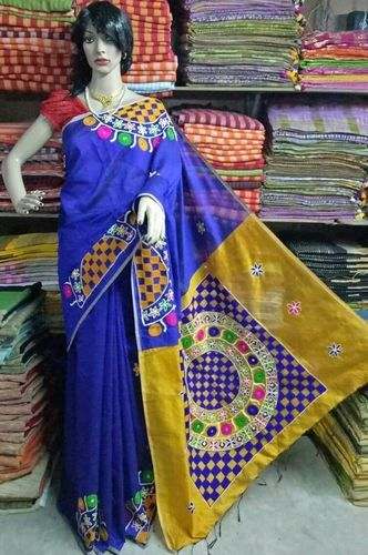 Beautiful Embroidery Work Handloom Sarees by Mimis Collection