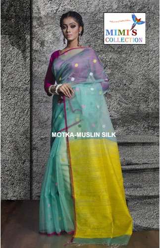 Fancy Muslin Silk Saree by Mimis Collection