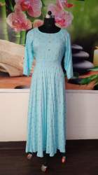 Long Sky blue Gown Style Kurti