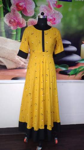 Stylish Lemon Color Long Kurti
