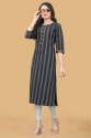 Blue Cotton Silk Jacquard Design Kurtis thumb 1
