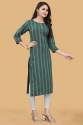 Green Cotton Silk Kurtis For Women'S thumb 2