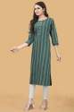 Green Cotton Silk Kurtis For Women'S thumb 3