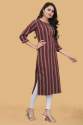 Maroon Cotton Silk Jacquard Design Kurtis thumb 1