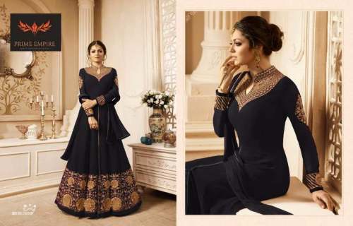 Bridal Net Embroidered Flared Designer Gown