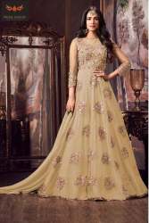 Wedding Net Embroidery Work Semi Stitched Gown