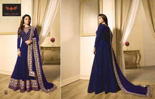 Women Faux Georgette Flared Designer Gown