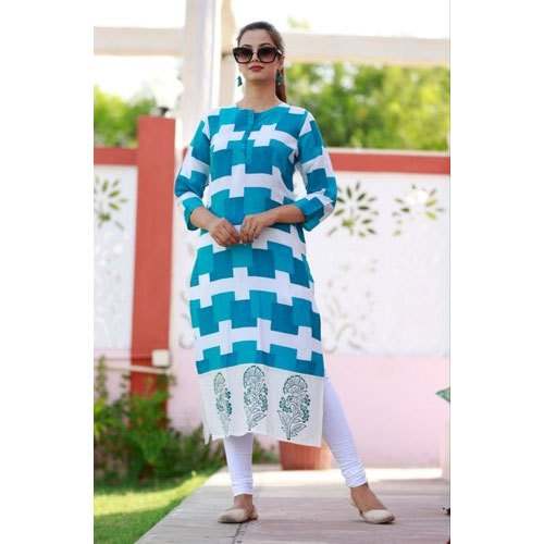 Ladies Cotton Designer Long Kurti by Shree Shyam Lifestylezz