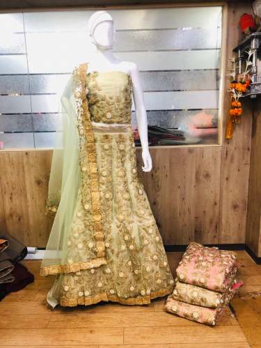 Fancy Net Embroidered Lehenga 