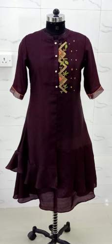 Coffee Color Trendy kurti by Mishka Clothing