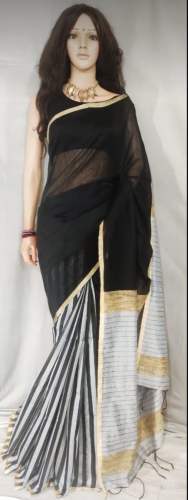 Black Stylish Handloom silk Saree