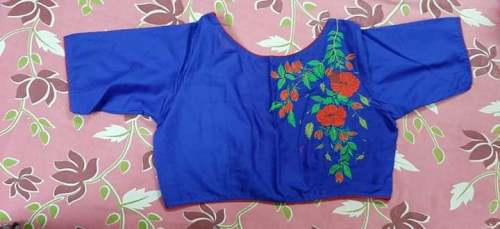Designer Blue Embroidered Blouse