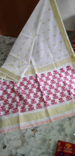 Designer Linen Banarsi Silk Saree