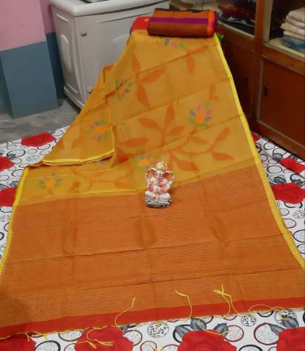 Designer Matka Muslin Jamdani SIlk Saree
