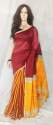 Fancy Mustard and Red Color Handloom Saree