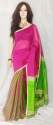 Green and Pink Cotton Handloom Saree