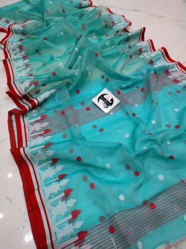 Premium Quality Pure Maslin Jamdani Saree