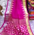 Pure Linen Handweaving Temple Border Saree thumb 10