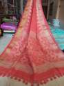 Pure Linen Handweaving Temple Border Saree thumb 13