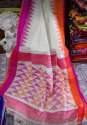 Pure Linen Handweaving Temple Border Saree thumb 9