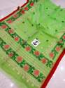 Pure Maslin Parshi Work Boutique Style Premium Quality Saree