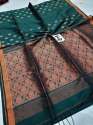 Pure Organic Linen Benarasi with Copper Zari Weaving Design Saree thumb 8