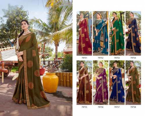 ATITHI Khadi Cotton Saree With Foil Print Border