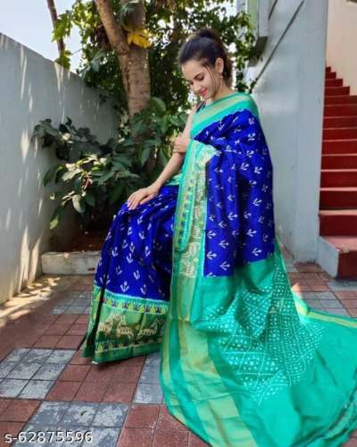 Designer Double Ikat Pure Pattu Saree