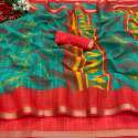 Multi Color Linen Printed Saree thumb 1
