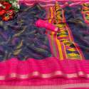 Multi Color Linen Printed Saree thumb 2