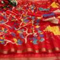 Multi Color Linen Printed Saree thumb 6