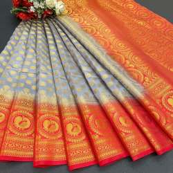 Naylon silk Saree With jari work with Rich Pallu