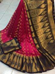 Rich pallu Border Gold Zari Designer Silk Saree