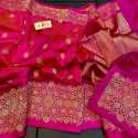 ROSE Pure Soft lichi banarasi KATAN SAREE thumb 2