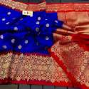ROSE Pure Soft lichi banarasi KATAN SAREE thumb 4