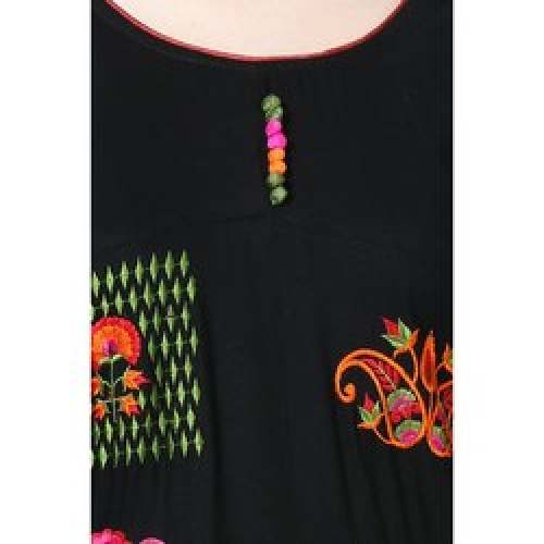 Awesome Black Party Wear Cotton Kurtis