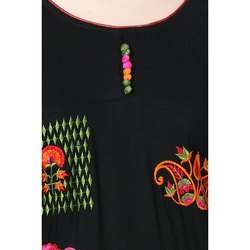 Awesome Black Party Wear Cotton Kurtis
