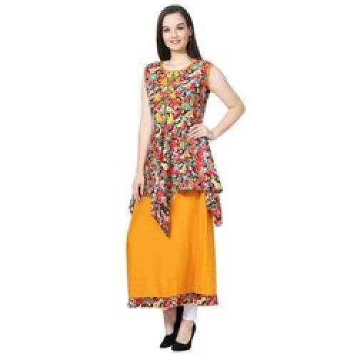 Beautiful Chiffon Sleeveless Party Wear Kurtis