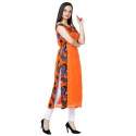Orange Regular Wear Georgette Kurtis