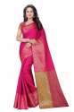 Art Silk Fabric Designer Embroidered  Pink Saree thumb 1
