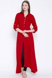 Casual Wear Plain Heavy Rayon Cotton Kurtis