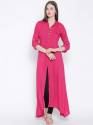 Casual Wear Plain Heavy Rayon Cotton Kurtis thumb 1
