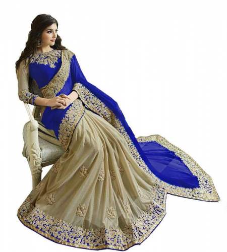 Wedding Wear Half And Half Georgette Sarees