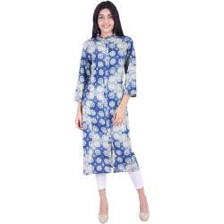 Blue Casual Block Printed Kurtis