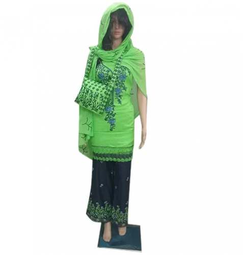 Green Embroidered Sharara Suits
