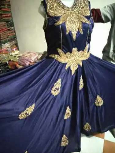 Royal Blue Designer Embroidered Gown