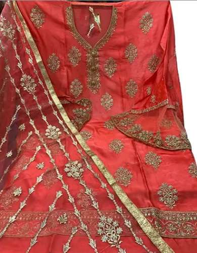 Unstitched Embroidered Dress Material