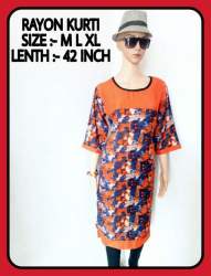 Fancy Rayon Printed Kurtis