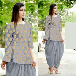 Party Wear Top With Dhoti
