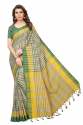 Trendy Lady Terra Checks Cotton Polyester Sarees thumb 1